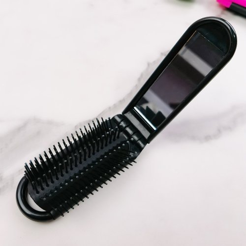 Image de Brosse à Cheveux Pliante Portable avec Miroir