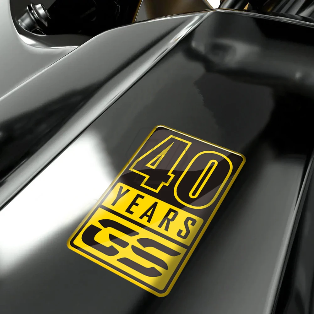 Image of Premium 3D Resin BMW Motorrad 40 Years GS Anniversary Sticker for F850GS, R1200GS, R1250GS Models - Durable & Eye-Catching Decal Set