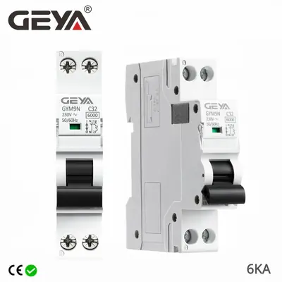 Image de Mini Disjoncteur Geya 1P+N - Courbe B & C - 6A à 40A