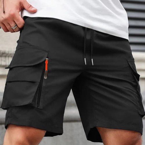 Afbeelding van Herenshort met grote zakken – Casual cargo shorts voor outdoor, reizen en sport – Duurzame en comfortabele strand- en workoutshorts voor dagelijks gebruik
