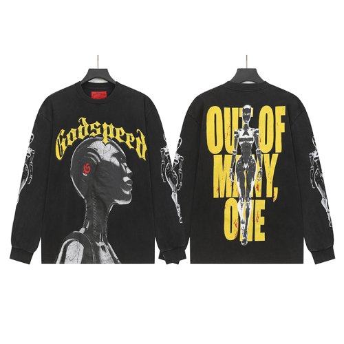 Image de T-Shirt Manches Longues Crâne Imprimé - Style Hip-Hop Décontracté