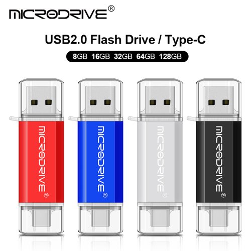 Immagine di Chiavetta USB Tipo C OTG 128 GB, 64 GB, 32 GB, 16 GB, 8 GB, 4 GB - Pendrive USB 2.0 ad Alta Velocità per Dispositivi con Porta USB-C