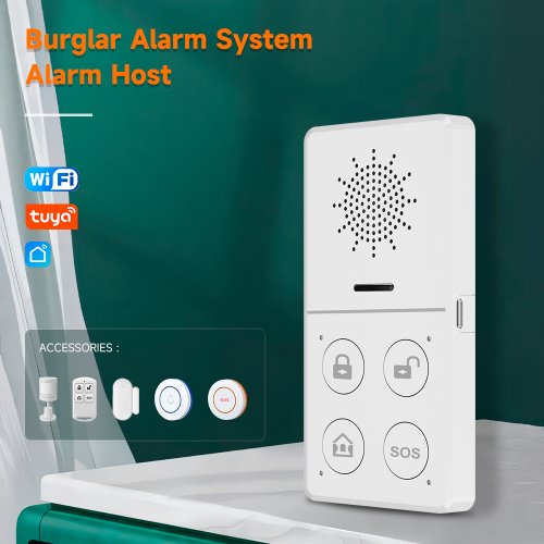 Zdjęcie Inteligentny system alarmowy Tuya WiFi dla domowego systemu bezpieczeństwa antywłamaniowego z inteligentnym czujnikiem alarmowym kompatybilnym z Alexa i Google Home