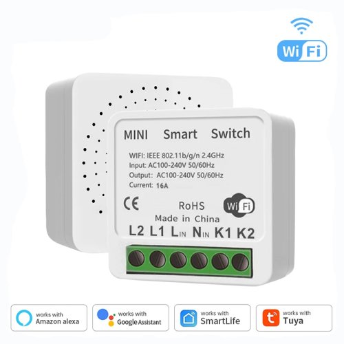 Afbeelding van Tuya Smart WiFi Schakelaar Mini Breaker - Slimme App Bediening met ondersteuning voor Alexa, Google Home en Yandex Alice