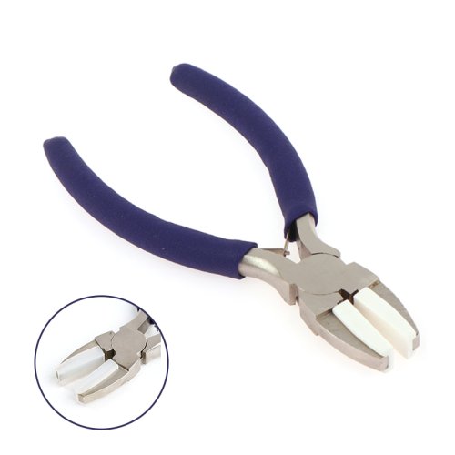 Imagen de Alicates de Mandíbula de Nailon con Punta de Placa Artesanal de Acero al Carbono para Rebordear y Dar Forma a Alambre – Herramientas Profesionales para Hacer Joyas