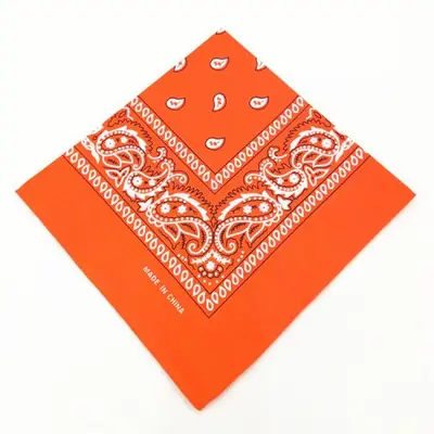 Image de Bandana Carré Coton Paisley Noir Rouge 54x54 cm - Style Hip Hop