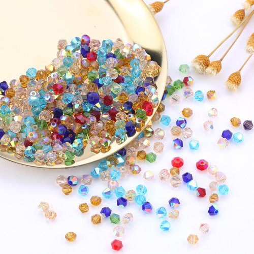 Imagen de Lote de 1000 Perlas de Cristal Bicono de 4 mm en Coloridos Tonos - Ideal para Pulseras, Collares y Accesorios de Bisutería
