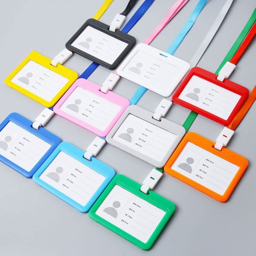 Zdjęcie Eleganckie, dwustronne, przezroczyste etui na dowód osobisty – wodoodporne, poziome uchwyty na identyfikator z funkcją organizera