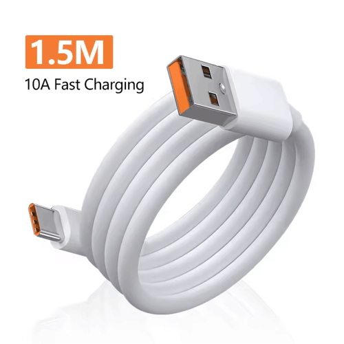 Imagen de Cable de carga rápida tipo C 10A 120W, cargador de teléfono, Cable de datos USB C para Huawei Mate 4...