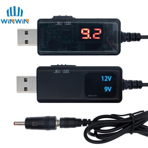 Imagen de Convertidor de refuerzo USB DC 5V a 9V 12V Cable convertidor elevador USB + conector de 3,5x1,35mm para fuente de alimentación/cargador/convertidor de potencia