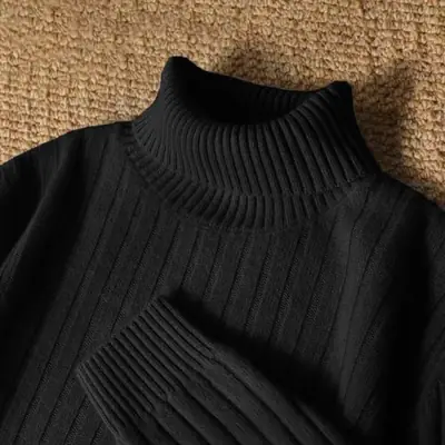 Image de Pull Homme Col Roulé Rayé - Chaud & Confortable