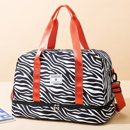 Imagen de Bolsa de Viaje de Nailon con Estampado Animal, Gran Capacidad para Gimnasio, Deportes y Fines de Semana - Bolsa Portátil Ideal para Mujer