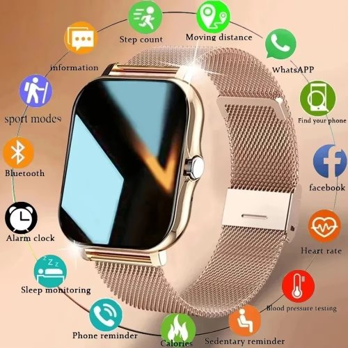 Zdjęcie LaxasFit 2025 – Nowoczesny Inteligentny Zegarek z Bluetooth, Pełnym Ekranem Dotykowym i Monitorowaniem Tętna – Idealny dla Aktywnych Mężczyzn i Kobiet
