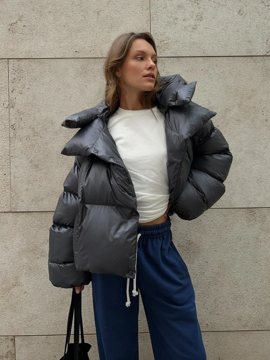 Chaqueta Acolchada de Algodón Cálida para Mujer - Parka Holgada Vintage con Estilo Retro y Diseño Moderno para Invierno