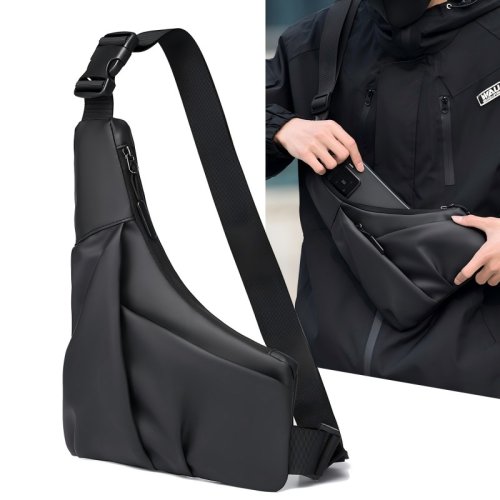 Immagine di Borsa a Tracolla Triangolare Antifurto con Tracolla Regolabile – Borsa da Petto Casual per Uomo, Ideale per Attività All'Aperto, Escursioni e Viaggi