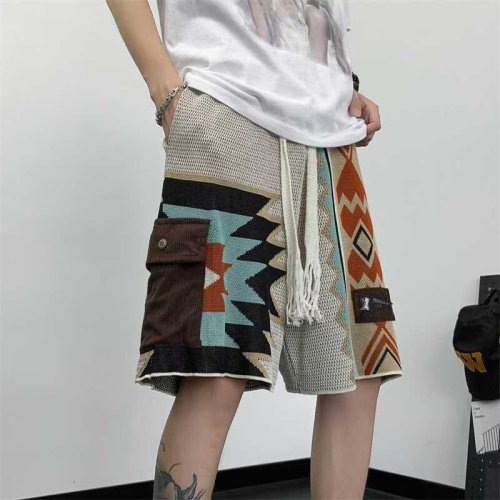 Imagen de Pantalones Cortos Vintage con Bordado Navajo para Hombre