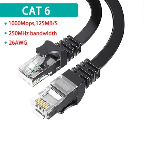 Zwart plat kabel