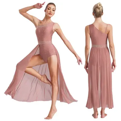 Image de Justaucorps de Danse Élégant avec Strass et Fente