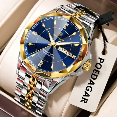 Image de Montre Homme Luxe Quartz Étanche avec Date et Lumineux