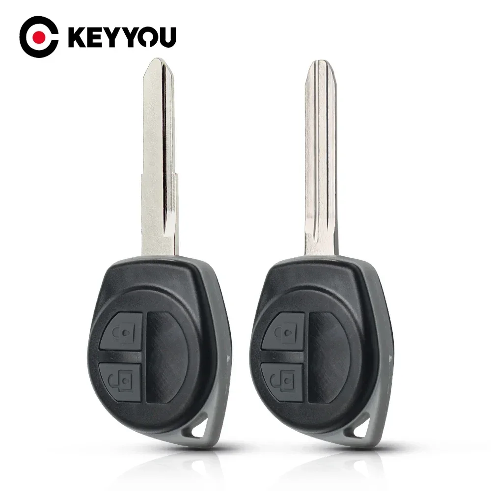 Imagen de KEYYOU-carcasa de llave remota de coche de repuesto, 2 botones, para Suzuki Grand Vitara SWIFT con almohadilla de botón de goma, hoja HU133R/TOY43