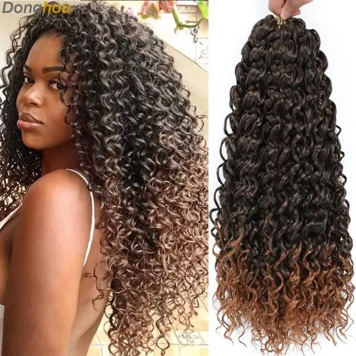 Image de Extensions de Cheveux Bouclés au Crochet - Vague d'Océan