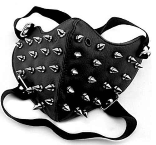 Imagen de Máscara y Gafas de Cuero Negro con Algodón Cálido para Motociclistas, Estilo Punk y Cosplay, Protección Antipolvo Ideal para Invierno