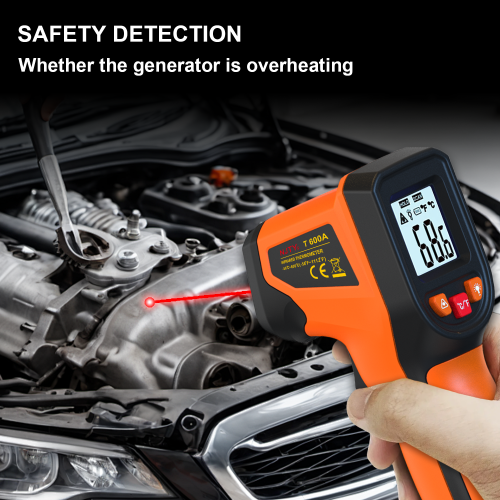 Immagine di NJTY T600 T600A Termometro a infrarossi Sensore pistola di temperatura laser Palmare senza contatto IR-LCD Calore Pirometro industriale 600 ° C