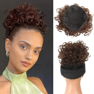 Image de Chignon Bouclé Court pour Cheveux Amincissants