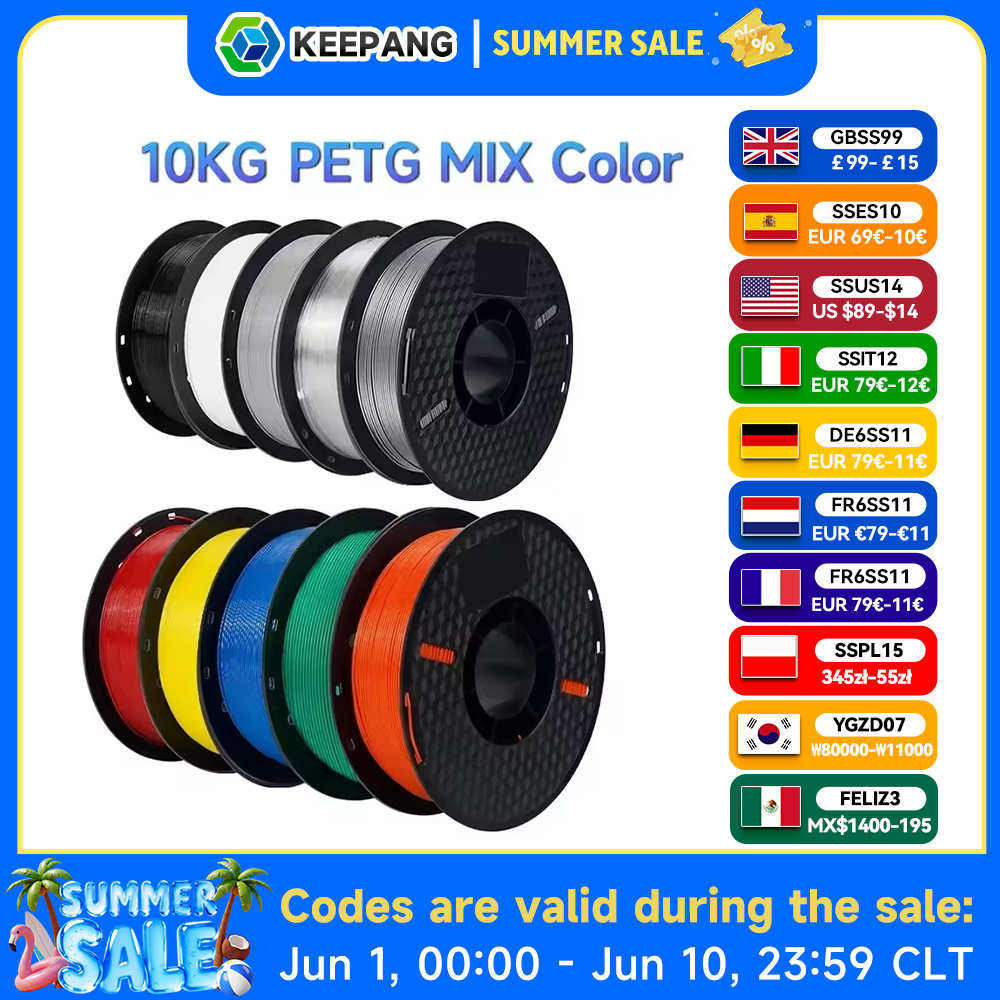 Image de Filament PETG 1.75mm 10kg - Imprimante 3D sans colmatage