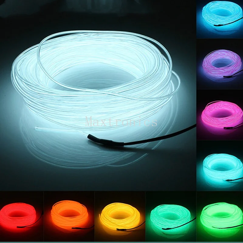 Afbeelding van 1M/3m/5M LED Neon Light USB Flexibele EL Draadkabel Buis Waterdichte LED Strip Tape voor Vakantie Dance Party Decor Licht 3V 5V 12V