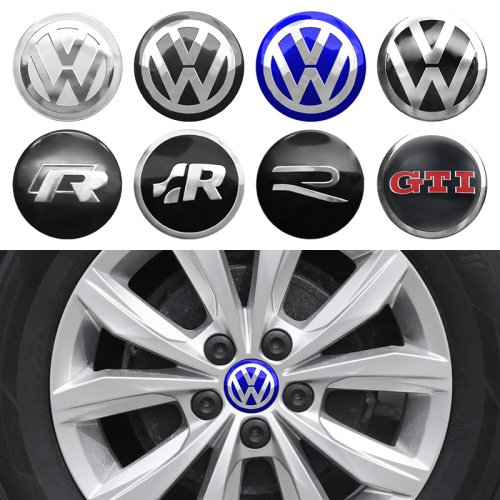 Afbeelding van Volkswagen Naafdeksel Stickers 56-65mm - 4 stuks