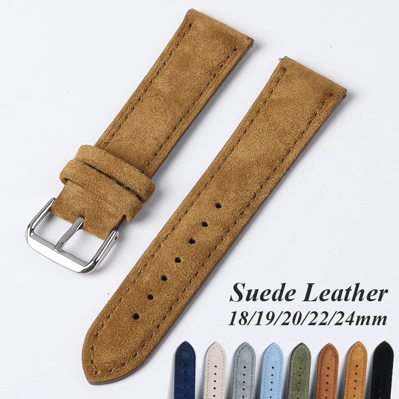 Bild von Handgefertigtes Wildleder-Armband für Vintage-Uhren