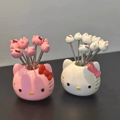 Afbeelding van Persoonlijke Fruitvork van Roestvrij Staal – Leuke en Veilige Fruitstok voor Thuisgebruik en Opslagpotten