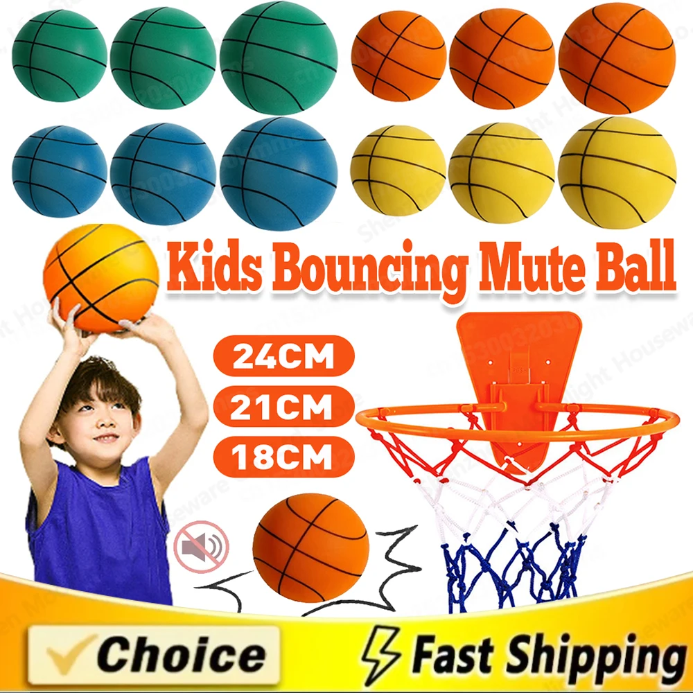 Bild von Stiller Basketball aus weichem Schaumstoff – Indoor-Ball für Kinder und Erwachsene, geräuschlos, in Größen 18, 21 und 24 cm, ideal als Geschenk für Jungen