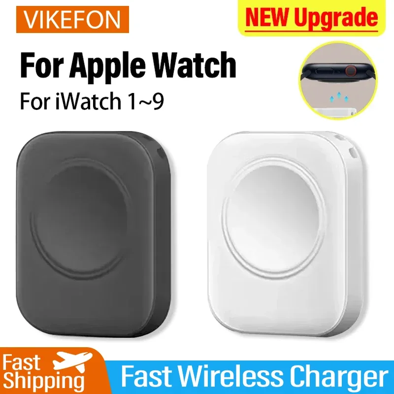 Image of Vikefon Fast Magnetic Wireless Charger for Apple Watch Series 9, 8, 7, 6, 5 – Type-C 8-Pin Portable Charging Dock Adapter with Secure Magnetic Alignment