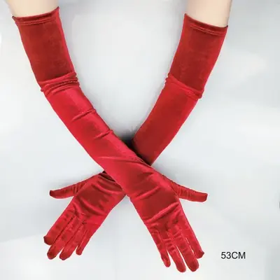 Image de Gants Longs Velours Élégants - Accessoire Mariage & Bal