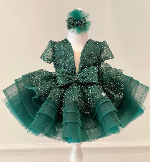 Imagen de Vestidos de Princesa para Niñas con Flores y Purpurina