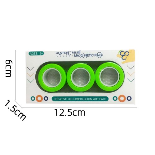 Imagen de Anillo magnético Fidget Spinner juguetes paquete dedos coloridos anillos magnéticos juguetes para entrenamiento alivia la ansiedad del autismo