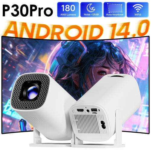 Image of P30PRO Android 14 Smart Mini Projector WiFi6 BT 5.0 Supports 4K 1280 * 720P Supports Screen Mirroring Home Theater Projector