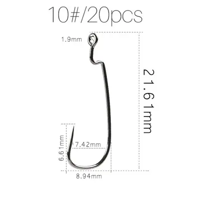Image de Crochets de Pêche robustes avec Anneaux - 20 pcs