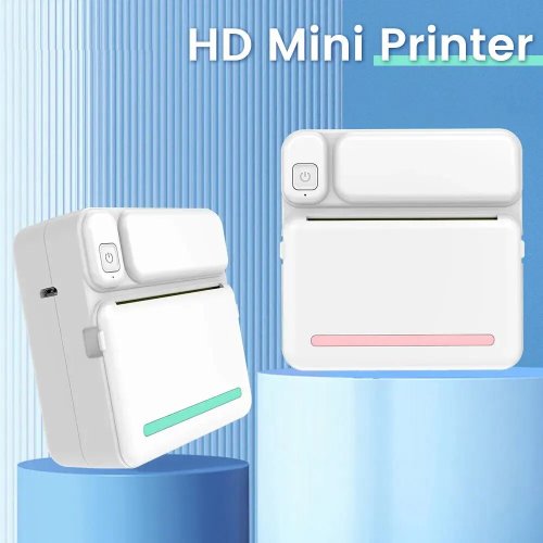 Image of Portable 58mm Thermal Printer with Bluetooth Connectivity for Photos, Labels, and Receipts – Compact Wireless Mini Printer for Android and iOS Devices