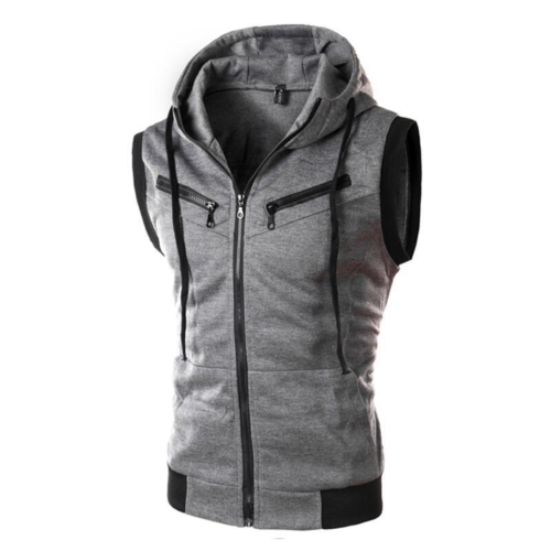 Image of Men's Retro Slim Fit Knit Sweater Vest - No Sleeve Casual Pullover for Spring & Fall