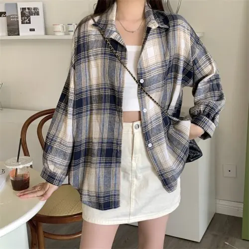 Image de Chemise Tartan Oversize - Style Grunge Tendance