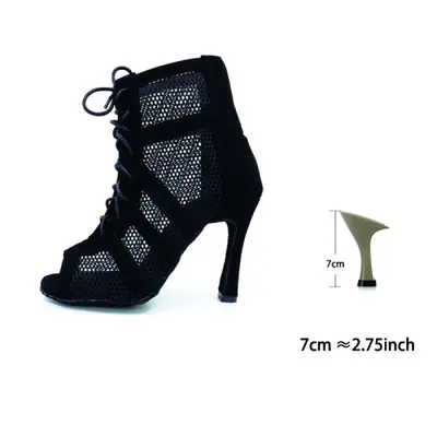 Image de Chaussons de Danse Latins Femme Noir & Rouge - Talons 6 à 10 cm
