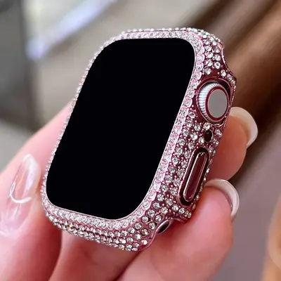Image de Protection Écran pour Apple Watch avec Strass - Verre Trempé