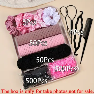 1109 Pièces Accessoires Cheveux Femme - Élastiques, Chouchous & Bandes