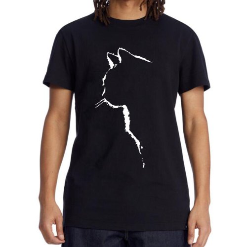 Bild von Herren T-Shirt aus 100% Baumwolle – Kurzarm, Casual, mit coolem Katzen-Print, lockerer Schnitt, ideal für Hip-Hop-Stil und Sommeroutfits