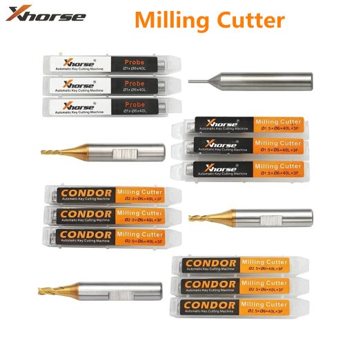 Zdjęcie Xhorse CONDOR MINI Plus automatyczne maszyny do cięcia kluczy frez palcowy wiertło z węglików spiekanych XP005 XP007 XC002 1.0/1.5/2.0/2.5mm