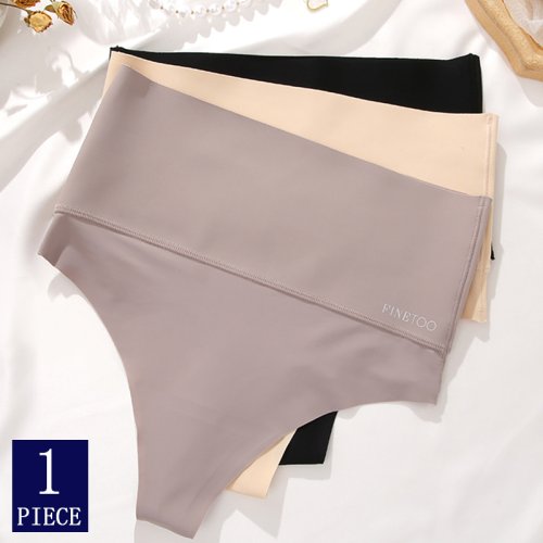Immagine di Perizoma da Donna a Vita Alta Senza Cuciture Nero – Slip Modellante con Effetto Sollevamento Anca e Controllo Addominale, Biancheria Intima Traspirante per Taglie Forti S-XL