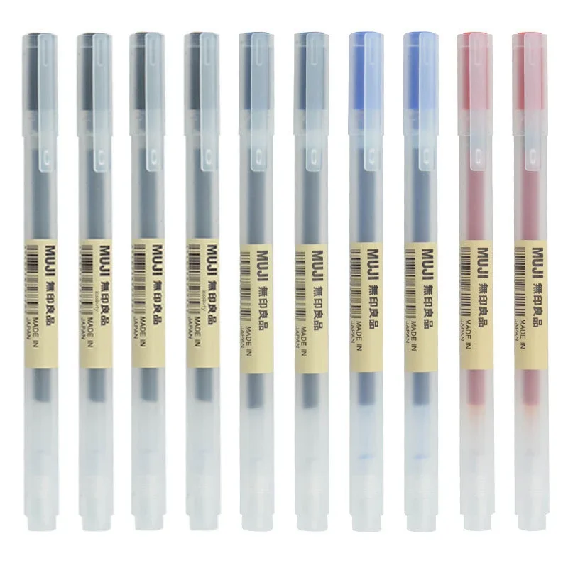 Afbeelding van 10-pack Gel Pen Set 0,38 mm en 0,5 mm - Zwart en Blauw Inkt - Muis Penselen voor School, Kantoor, Studenten en Zakelijke Handtekeningen